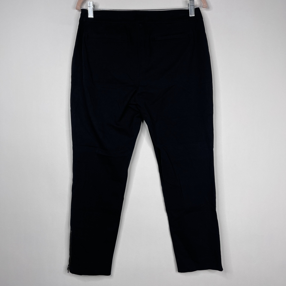 2/$30 Eileen Fisher Ankle Zip Crop Chino Pants Black Side Zip Pockets #6682 - Picture 8 of 13